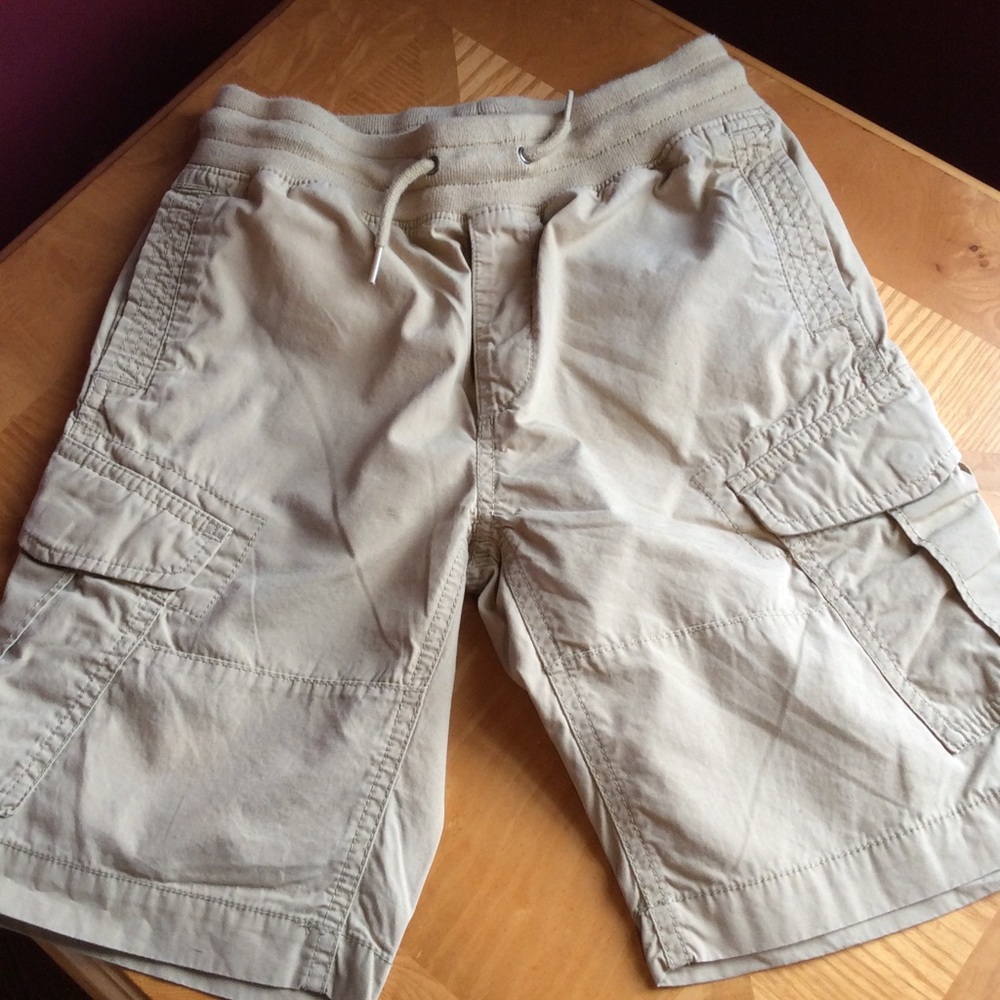 Gap boys pull on tan cargo shorts tie waist Sz M